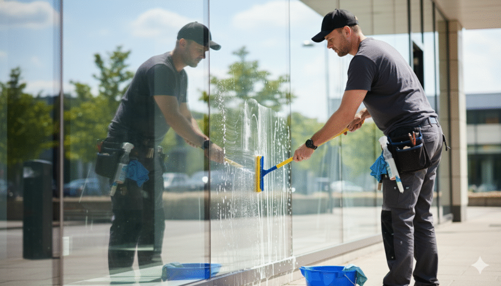 Window Cleaning, a man cleaning windows